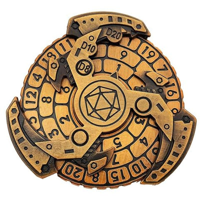 7-in-1 Spinner DND Dice Set, Rotate Metal Rotate Dungeons and Dragons DND Compass Dice, Cool RPG Role Playing Table Game Dice（Gold） - color: Mechanical -Gold
