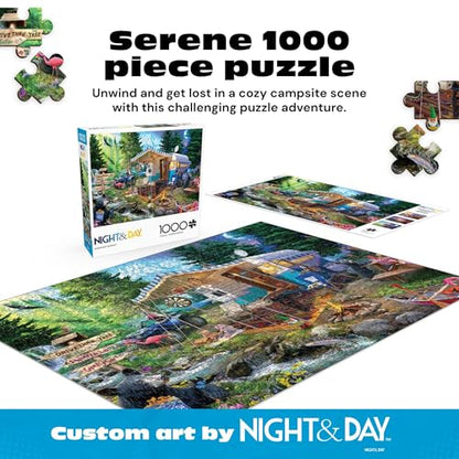 Buffalo Games Jeff Haynie - Mountain Retreat - 1000 Piece Jigsaw Puzzle - Large, Multicolor, Rectangular - Precision-Cut Pieces - Full-Color Poster - Adult Puzzles
