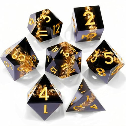 Dungeons and Dragons dice Set DND, polyhedral D&D Resin dice Set, Suitable for Role-Playing dice Game RPG Pathfinder DND dice Set - color: Ls-fine Sand Yellow