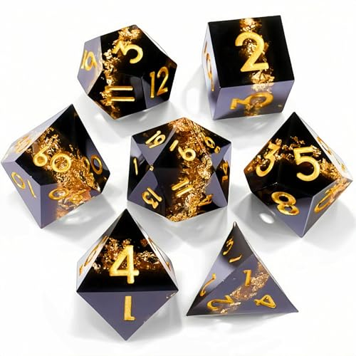Dungeons and Dragons dice Set DND, polyhedral D&D Resin dice Set, Suitable for Role-Playing dice Game RPG Pathfinder DND dice Set - color: Ls-fine Sand Yellow