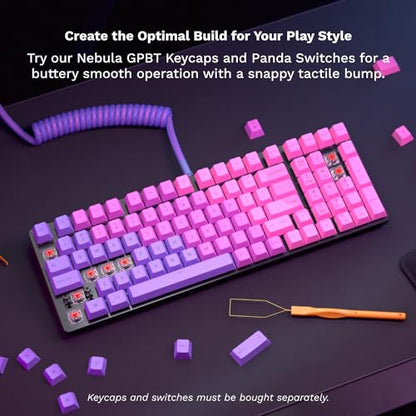 GLORIOUS Gaming GMMK 2 Full Size (96%) Barebones (Frame Only) - Mechanical Gaming Keyboard Frame, Full Size (96%), Aluminium, Customisable, Per Key RGB, American QWERTY Layout - Pink - color: Pink, size: Barebone Full Size (96%)
