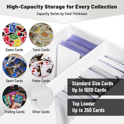 NUMINA 4 Pack 2-Row Card Storage Boxes (Holds Up to 1600 Cards per Box), Easy Access Trading Card Organizer for MTG & Sports Cards, Fits Sleeved & Toploader Cards - size: 4 Pack