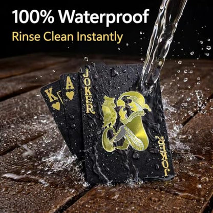 ACELION Waterproof Playing Cards, Plastic Playing Cards, Deck of Cards, Gift Poker (Black Diamond Cards) - color: Black