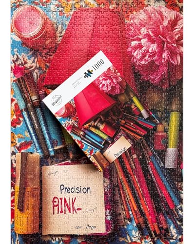 1000 Piece Jigsaw Puzzle for Adults, Colorful Still Life Puzzle | Colorful Still Life with Paintbrushes, Red Lamp and Pink Peony, Photography-Style Art, 19.25 x 26.65 in - color: Pigment & Precision