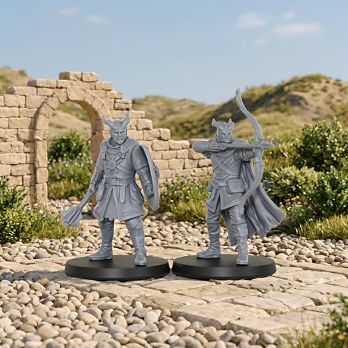 AUSPDICE Fantasy Human Miniatures28mm Dungeon Masters RPG Gift AS1002 | Unpainted Tabletop RPG Miniature Game Figures Set of 5pcs 1:56 Scale Minis Figurine Pack Great