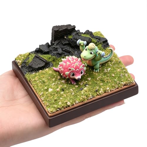 Fremego Wargaming Miniature Display Diorama Base for Diorama Supplies | Realistic Grass Terrain Stand Pre-Assembled Scene Display Platform for Miniature Figures Decoration Hobby Display DIY - color: Green Spring Grassland-No Figures