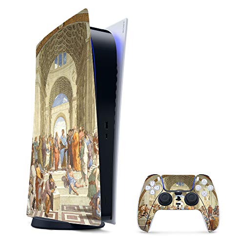 MightySkins Gaming Skin for PS5 / PlayStation 5 Digital Edition Bundle - School of Athens | Protective Viny wrap | Easy to Apply and Change Styles | Made in The USA - color: School Of Athens, size: PS5 Digital Edition Bundle