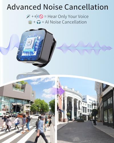 Wireless Lavalier Microphone for iPhone Android, mini Bluetooth mic | Mic with Smart Noise Reduction, Reverb Effect, 30H+ Battery Life for Vlog, YouTube, TikTok, Podcast, Recording and Streaming - size: Black Mic for iOS/Android
