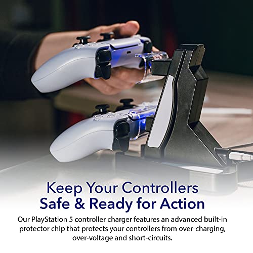 Charging Dock Station for PlayStation 5 Controllers - Vertical Controller Charger Stand, Dual Ports PS5 Charging Dock, Overcharge Protection PS5 USB Charging Station