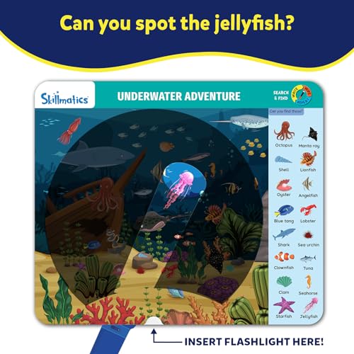 Skillmatics Preschool Learning Activity – Search and Find, Flashlight Magic | Educational Game for Kids, Toddlers Who Love Toys, Art & Craft Activities, Screen-Free, Gift for Girls and Boys Ages 3-6 - style: Search & Find Flashlight Magic