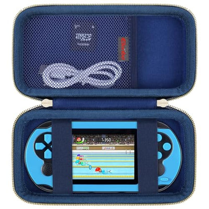 Elonbo Carrying Case for TaddToy/WELLST·G/Beijue/FAMILY POCKET/CCTU/X- JOYKIDS/GREENCREEK/Beico/KAVOYI/GuaiyeyeAP/TEBIYOU Handheld Game Console, Portable Electronic Gaming Player Bag, Blue - color: Blue