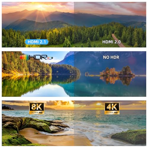 8K HDMI 2.1 Switch Bi-Directional - 2 in 1 Out Switcher/1 in 2 Splitter Supports 8K@60Hz & 4K@60Hz, 48Gbps, 4:4:4bit,UlrtaHD High Resolution Switch Between 2 Inputs or Toggle Displays