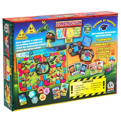 Construction Kids Cooperative Board Game Fun for Kids Ages 4+, 2-4 Players | Fun cooperative building game, kids work together to complete projects. Easy to learn, perfect for family time together.