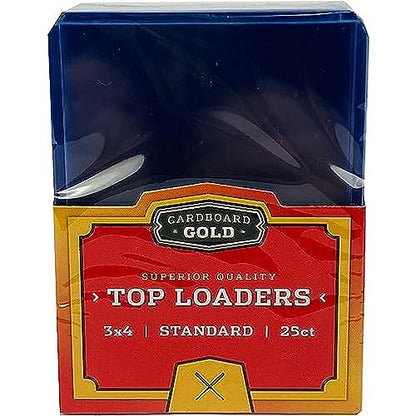 Cardboard Gold - 35pt Top Loaders for Cards - 25 Count - Premium 3x4 Inch Trading Card Toploaders - Protect Your Baseball and Sports Cards with These Crystal Clear Hard Plastic Sleeves Protectors - size: 25 Toploaders.