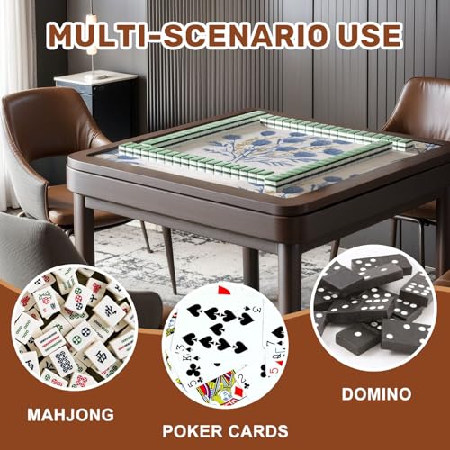 Mahjong Mat 31.5" x 31.5" Watercolor Farmhouse Flower Motif Hand Painted Earthy Whimsical Non-Slip Noise Reduction Mahjong Tiles Table Cover for Dominoes Poker Card Board and Tile Games - color: Color1