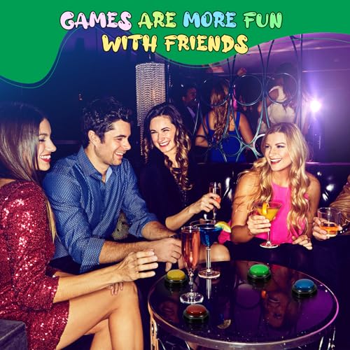 8-Pack Game Buzzers for Trivia Games – Classroom Quiz Buzzers with Lights & Sounds for Learning, Parties & Family Fun