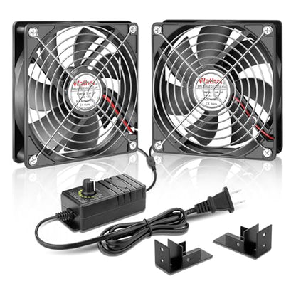 Wathai 120mm Muffin Fan Dual Ball with AC 110v - 240V Speed Control High Performance for Doorways, Wood Stoves, Fireplaces 2 Pack - style: 1225 x 2