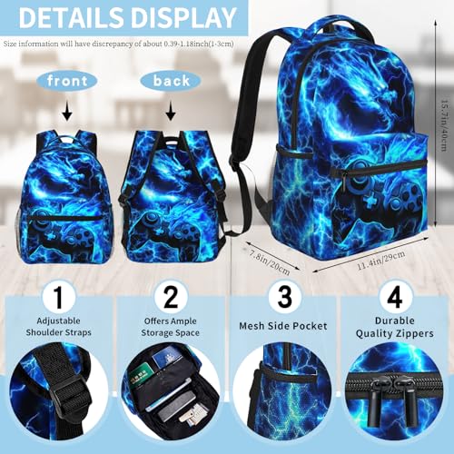 Kids Backpack Boys Game School Backpack for Boys Ages 6-18 Kids Backpack for Children Teens Elementary Middle School Students Bookbag Lightweight Adjustable Back Pack - color: Dragon Game