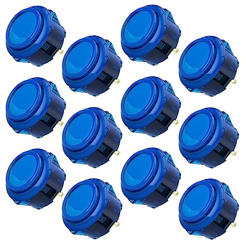 Qanba Gravity KS Mechanical Shafts Silent Pushbutton 24mm Snap-in (Boxed (Clear Blue E01(12 pcs) - color: Clear Blue E01(12 pcs）