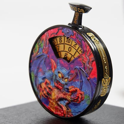 DND Dice Roller Press to Roll D4-D20 Pocket Watch Style - Rainbow - color: Dice Roller-rainbow