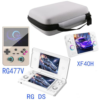 WERJIA Hard Carrying Case Compatible with RG447V/RG DS/ XF40H Handheld Game Console, Mesh Pocket fits Cable, SD Card (Grey) - color: Grey