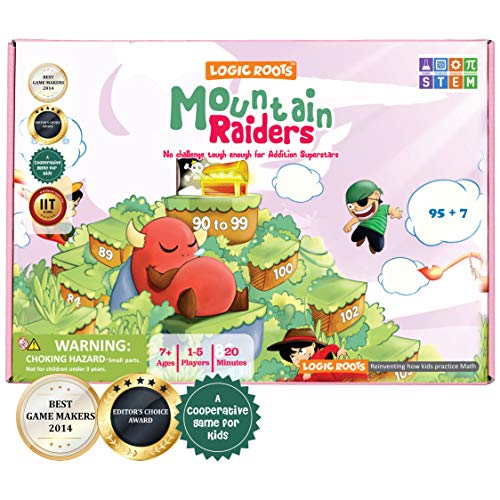 Addition Game - Fun Math Board Game for 7-9 Year Olds, Easy Start STEM Toy with Addition of 2 & 3 Digit Numbers (Moutain Raiders) - style: Moutain Raiders
