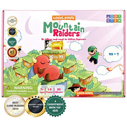 Addition Game - Fun Math Board Game for 7-9 Year Olds, Easy Start STEM Toy with Addition of 2 & 3 Digit Numbers (Moutain Raiders) - style: Moutain Raiders