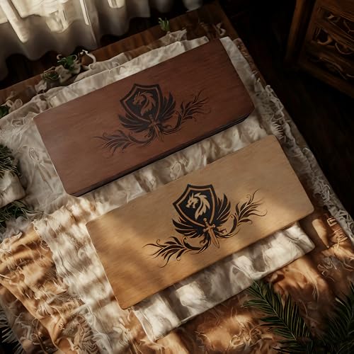 Wooden Dice Box, DND Dice Holder, Dice Storage Case 9.5 x 4 Inch | RPG Dice Rolling Tray Travel Dice Organizer with Felt Lined Magnetic Lid D&D Accessories - style: Brown