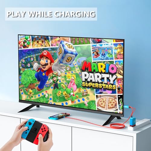 Switch Dock for Nintendo Switch & OLED, USB C to HDMI Adapter Charger Cable, 2M/6.6FT Portable Projector Screen 4K Docking Station Laptop/iPhone 15/Samsung/Steam Deck Console TV Dock Accessories Gift - size: 1 Pack