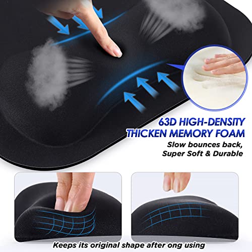 Gimars Large Smooth Superfine Fibre Memory Foam Ergonomic Mouse Pad Wrist Rest Support Mousepad with Nonslip Base for Laptop, Computer, Gaming&Office - color: black