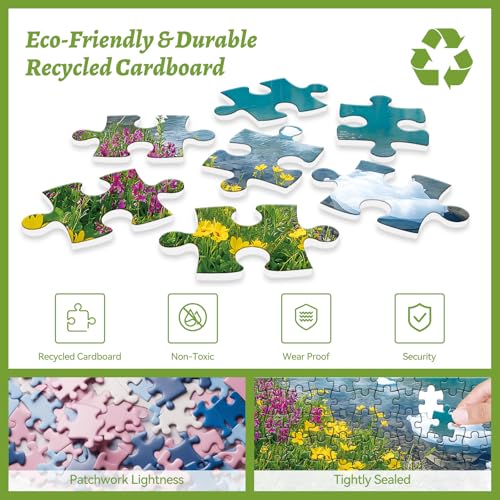 300 Piece Puzzle for Adults– Ice Lake & Wildflower Jigsaw Puzzle – Scenic Nature Puzzle for Relaxation – Great Gift for Adults, Teens & Kids – Fun & Soothing Art – 20.5 x 15 in - color: Ice Lake