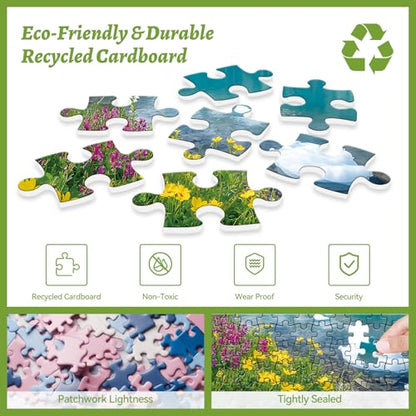 300 Piece Puzzle for Adults– Ice Lake & Wildflower Jigsaw Puzzle – Scenic Nature Puzzle for Relaxation – Great Gift for Adults, Teens & Kids – Fun & Soothing Art – 20.5 x 15 in - color: Ice Lake