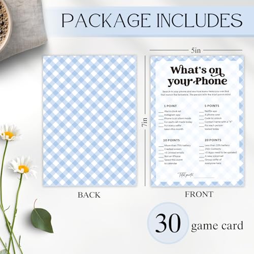 30 Pcs Party Icebreaker Games Set, "What's on Your Phone" Theme, Suitable for Wedding, Birthday Party, Group Gatherings,Deepen Friendships with Friends,Colleagues,Family or Guests,Break the Ice -A02 - color: PB A02
