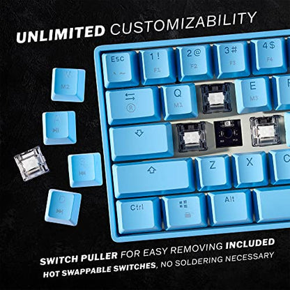 HK Gaming Keycap Set for Mechanical Keyboard - color: Blue, size: Gateron Optical Yellow