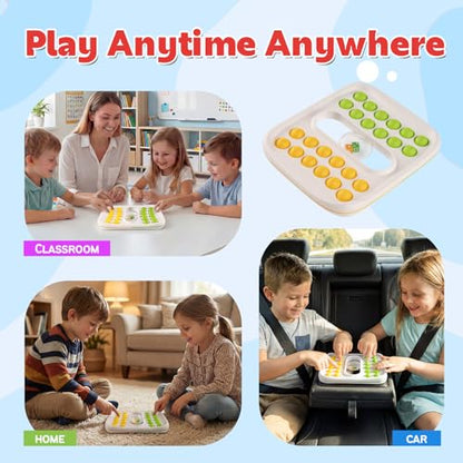 Kiditos Pop Math Game for Kids Ages 4–8, Fidget Math Board Game with Built-in Dice, Addition & Subtraction Learning Toy, Sensory STEM Toy for Classroom, Homeschool & Travel - color: Yellow & Green
