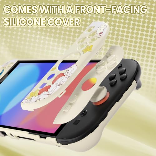 PlayVital Protective Case for Nintendo Switch 2 - Kawaii Dockable Hard Case Shell for Switch 2 with Thumb Grip & Sticker & Button Caps, Anti-Scratch, Shockproof Cover Skin - Creamy Mousie Picnic - color: Creamy Mousie Picnic