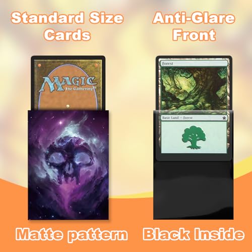 MTG Card Sleeves 100CT,Standard Size Sturdy MTG Sleeves Matte Back Finish for Baseball,Trading Cards (Purple) - color: Purple