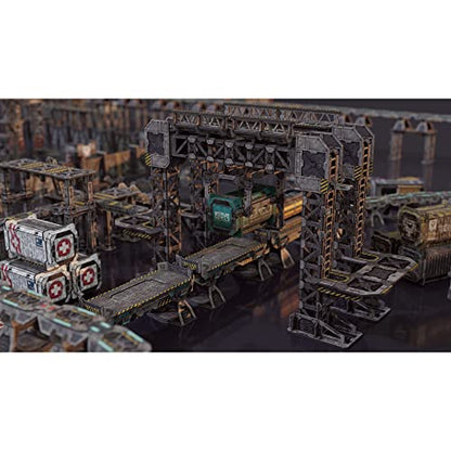 TinkerTurf Sci-Fi Terrain: MagLev Depot v2, Neutral Theme, Sturdy, Affordable, Great-Looking Full-Color Terrain, Quick and Easy to Assemble, Virtually Limitless Setups - style: Neutral