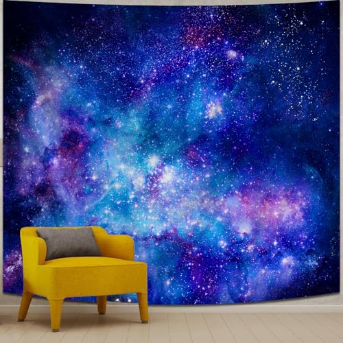 Apdidl Galaxy Space Tapestry for Bedroom, Blue Night Starry Sky Backdrop | Purple Stars Universe Ceiling Tapestries, Mysterious Nebula Poster Wall Hanging Room Decor for Living Room Dorm 51'' x 60'' - color: Universe Galaxy Tapestry, size: 60"L x 51"W
