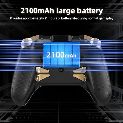 Voacle RG G01 Interactive Screen Wireless Gaming Controller Compatible with PC/Steam/Linux/Android/Switch/IOS 2.4G Wireless Bluetooth Controller Gamepad Hall Effect Triggers(Black) - color: Black