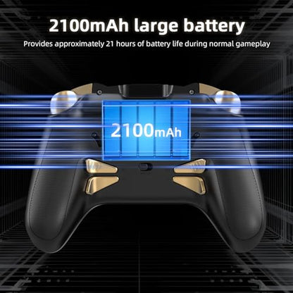 Voacle RG G01 Interactive Screen Wireless Gaming Controller Compatible with PC/Steam/Linux/Android/Switch/IOS 2.4G Wireless Bluetooth Controller Gamepad Hall Effect Triggers(Black) - color: Black