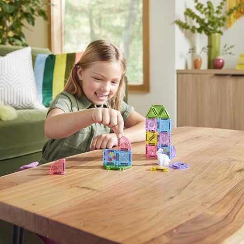 MAGNA-TILES microMAGS 24-Piece Spring Garden Travel Set, The Original Magnetic Building Brand - style: Spring Garden