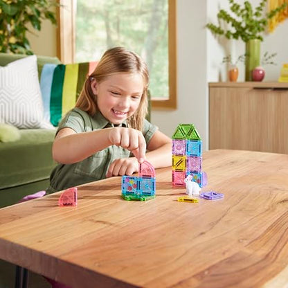 MAGNA-TILES microMAGS 24-Piece Spring Garden Travel Set, The Original Magnetic Building Brand - style: Spring Garden