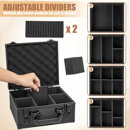 Toploader Storage Box for 3" x 4" 35pt Rigid Card,Magnetic Card Case | Portable Top Loader Card Case with 5 Removable Dividers, Holds 350+ Toploaders, Magnetic Holders for Sports Trading Cards - size: For 350+ Toploaders