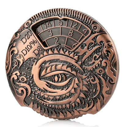DND Spinner Dice DNDND 7-in-1 Fidget Spinner Metal D&D Dice Set with Gorgeous Gift Box for Dungeons and Dragon and Tabletop Game (Copper) - color: Dragon Copper