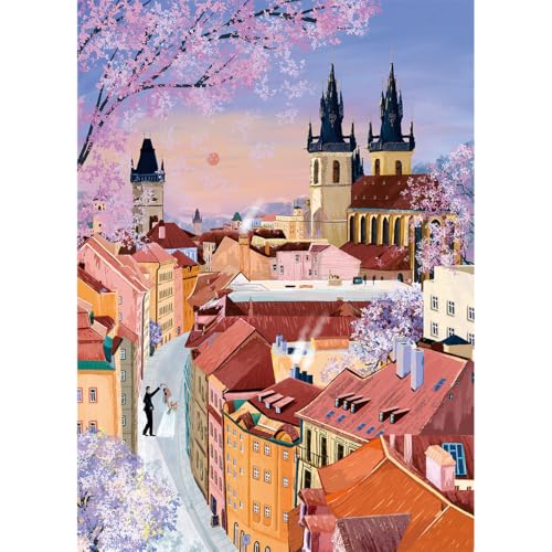 HUADADA-Prague at Sunset-Jigsaw Puzzles for Adults 1000 Pieces, Interlock Perfectly No Dust, Impossible Difficult Hard Fun 1000 Piece Jigsaw Puzzles for Adults-1:1 Poster - color: Prague at Sunset