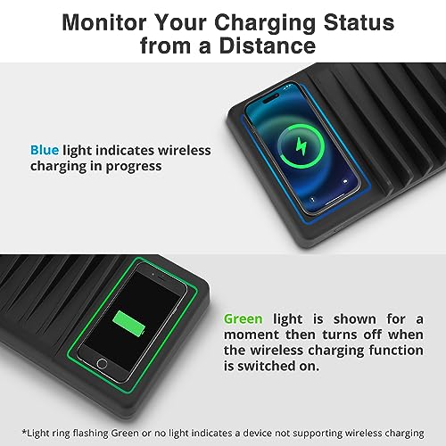 AVLT 150W 10 Port USB-A USB-C with Qi Wireless Charging Station - Black | Multiple Devices Compatible with iPhone iPad AirPods Smartphone Tablet Organizer Includes Charging Cables