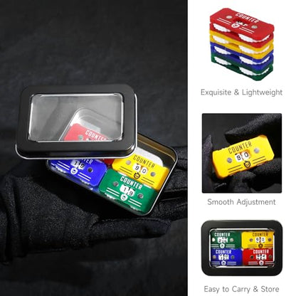 SIXPOINTS 4PCS Twin Digits Life Counters Health Tracker Compatible with Magic The Gathering Commander Deck, LCG/RPG/D&D/MTG/CCG/TCG Gaming Table Games - color: Color-a