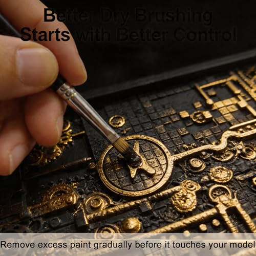 Dry Brush Palette, Paint Palette Professional Miniature Painting | Drybrush & Paint Scraping Tool (8.2x5.6in) sort of mechanical science fiction/steampunk themed relief of gears