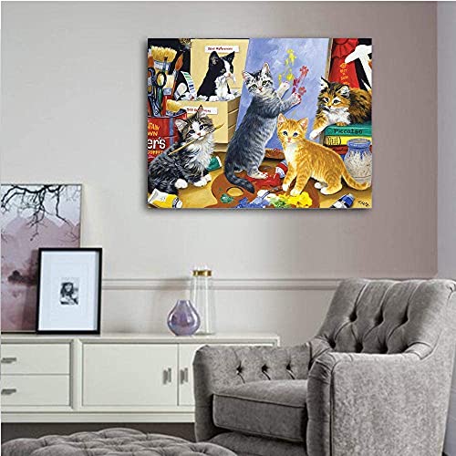 Jigsaw Puzzles for Adults 1000 Piece Painting Cats 27.56 x 19.69 Inch Puzzles for Adults Kids Educational Game Reduce Pressure Challenge Toy Cats Puzzles 1000 Pieces for Adults - color: Painting Cats